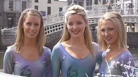 Nicola Byrne (right) with other Riverdance members